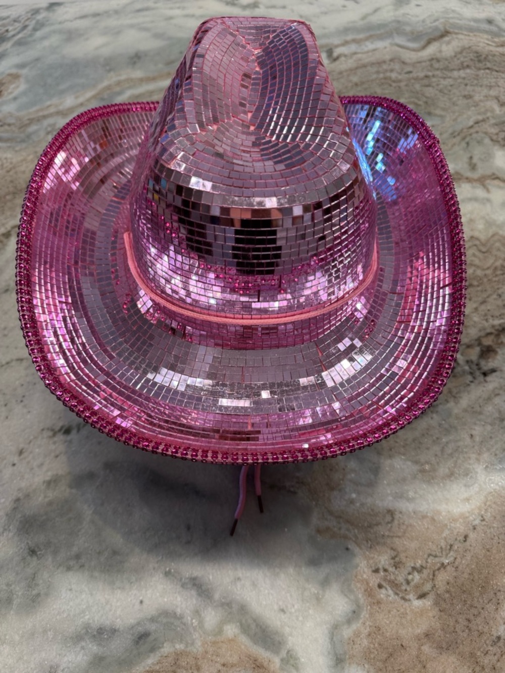 Pink mirrored Disco embellished Cowboy Hat